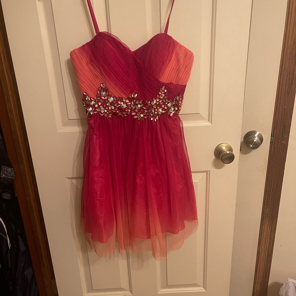 Elegant Pink and Red Dress